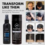 StyleMake Thickener Hair Fiber Black 28g + Fibre Lock Spray 100ml — The Ultimate Duo for Instant Volume & Fuller Look for Men & Women (Black 28g + Spray 100ml) - Image 2