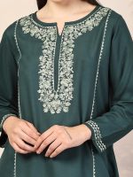 QAZMI Women's Ardra Kashmiri A-Line Rayon Cotton Short Kurti - Image 6