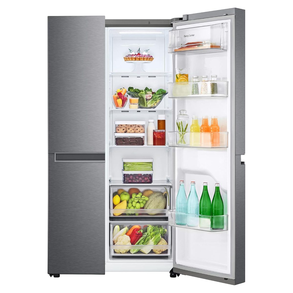 LG 688 L Frost-Free Smart Inverter Compressor Side-By-Side Refrigerator (GC-B257KQDV, Dark Graphite Steel, Multi Digital Sensors and Express Freezing, 2022 Model) - Image 14