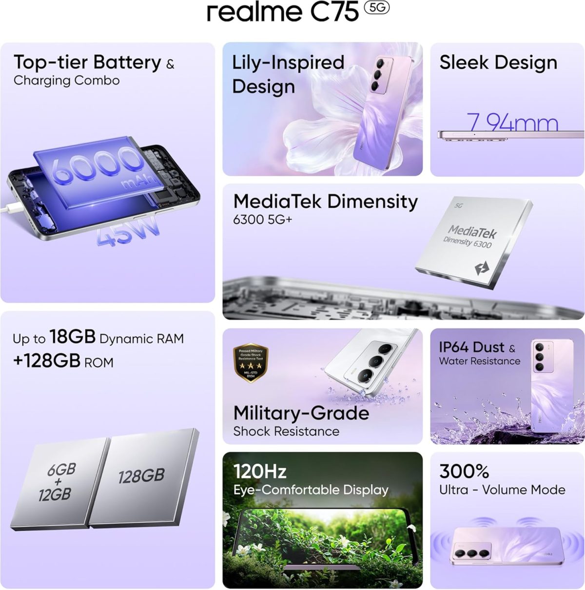 realme C75 Smartphone 4+128,Purple SC - Image 2