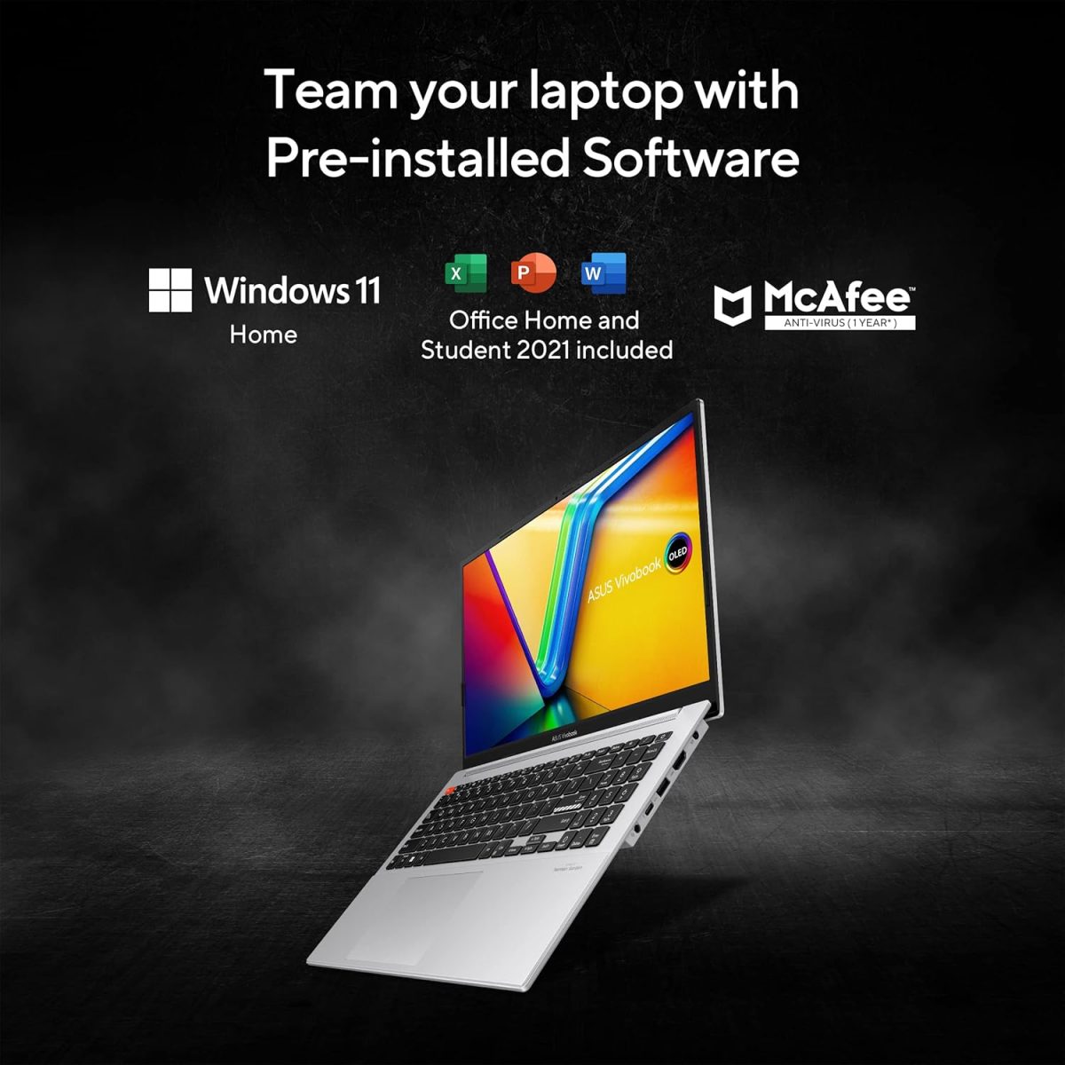 ASUS Vivobook S 15 OLED (2023), Intel Core EVO i9-13900H 13th Gen, 15.6" (39.62 cm) 2.8K 120Hz OLED, Thin & Light Laptop (16GB/1TB SSD/Iris Xe/Win 11/Office 2021/75WHr/Silver/1.7 kg) S5504VA-MA953WS - Image 10