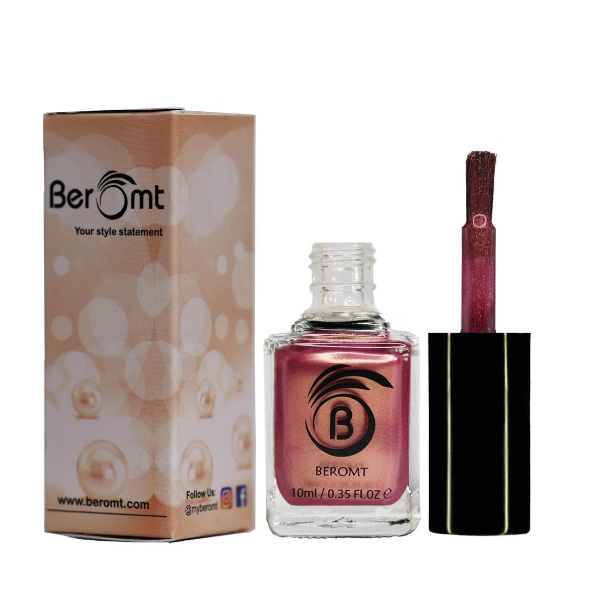 Beromt Pearl Nail Polish, Multi Colors, Gel Effect, Smooth Texture, Lustrous High-Shine Natural Nail Art, Wisdom Pearl 10ml-804 - Image 3