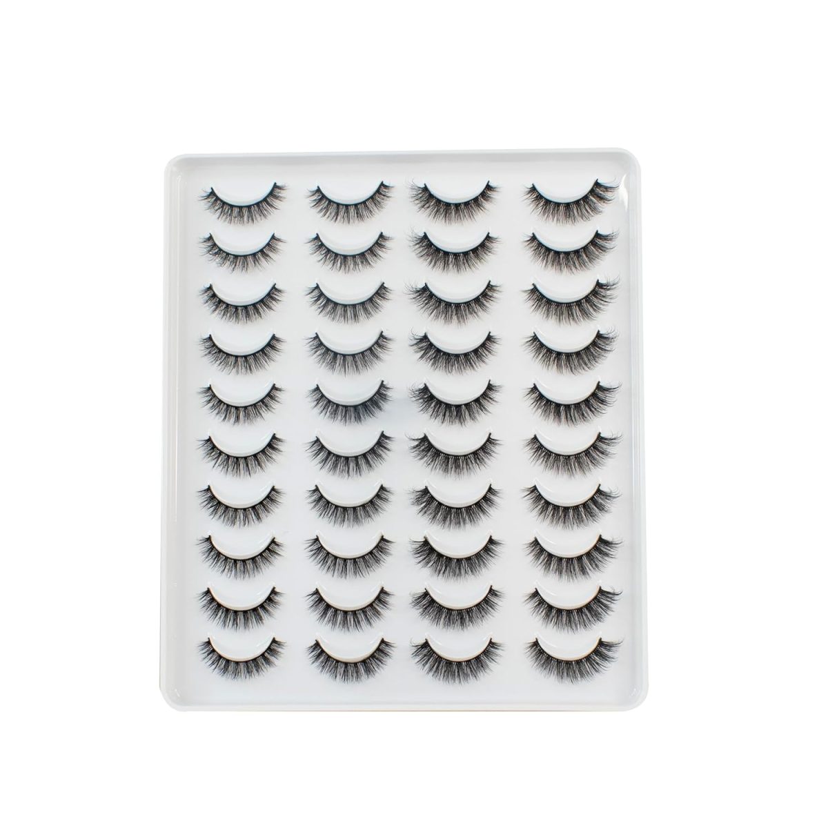 ONMO Beauty False Eyelash For Women-Natural & Lightweight 20 Pair Faux Mink Fake Eyelashes/Soft & Comfortable Black Reusable Cat Eye Lashes extension/Long Lasting Eye Makeup Lash-(Queen)