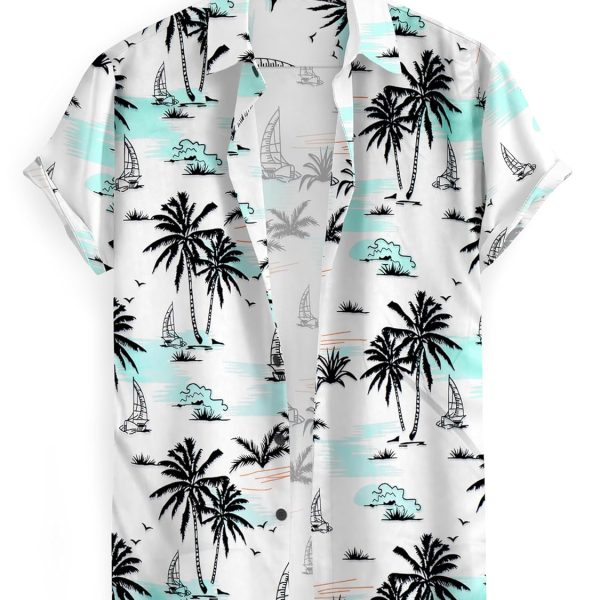 Le Pery Cotton Blend Stratchable Casual Half Sleeve Coconut Design Printed Men Shirt