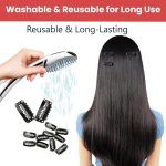 TEMPERIA Hair Extension Clips For Women & Men (12 Pcs) - Hair Patch Clip - Hair Attached Snap Wig Clips (Black) (3.4 cm) - Image 8