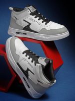 ASIAN Men's White Casual Sneaker Hi-Neck Shoes with Synthetic Upper Lightweight Comfortable Mid Top Sneaker Shoes for Men's & Boy's Boston-13 - Image 4