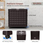 BUILDSKILL 100Kg Load Capacity Inverter Trolley for Home | 360° Rotating 5 Wheels | Easy Assembly Inverter Stand | Large Size Inverter Battery Stand for Home | Strong Build Inverter Box (Brown) - Image 2