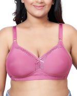 PLUMBURY Women's Lightly Padded Plus Size Everyday Bra,Black,Size 40B-44B