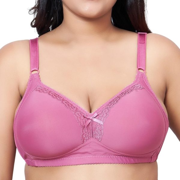 PLUMBURY Women's Lightly Padded Plus Size Everyday Bra,Black,Size 40B-44B