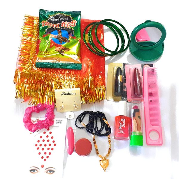 Krushnesh Creations MATA ka Shringar Hartalika Teej Karwa Choth Navratri Pooja Samagri Kit