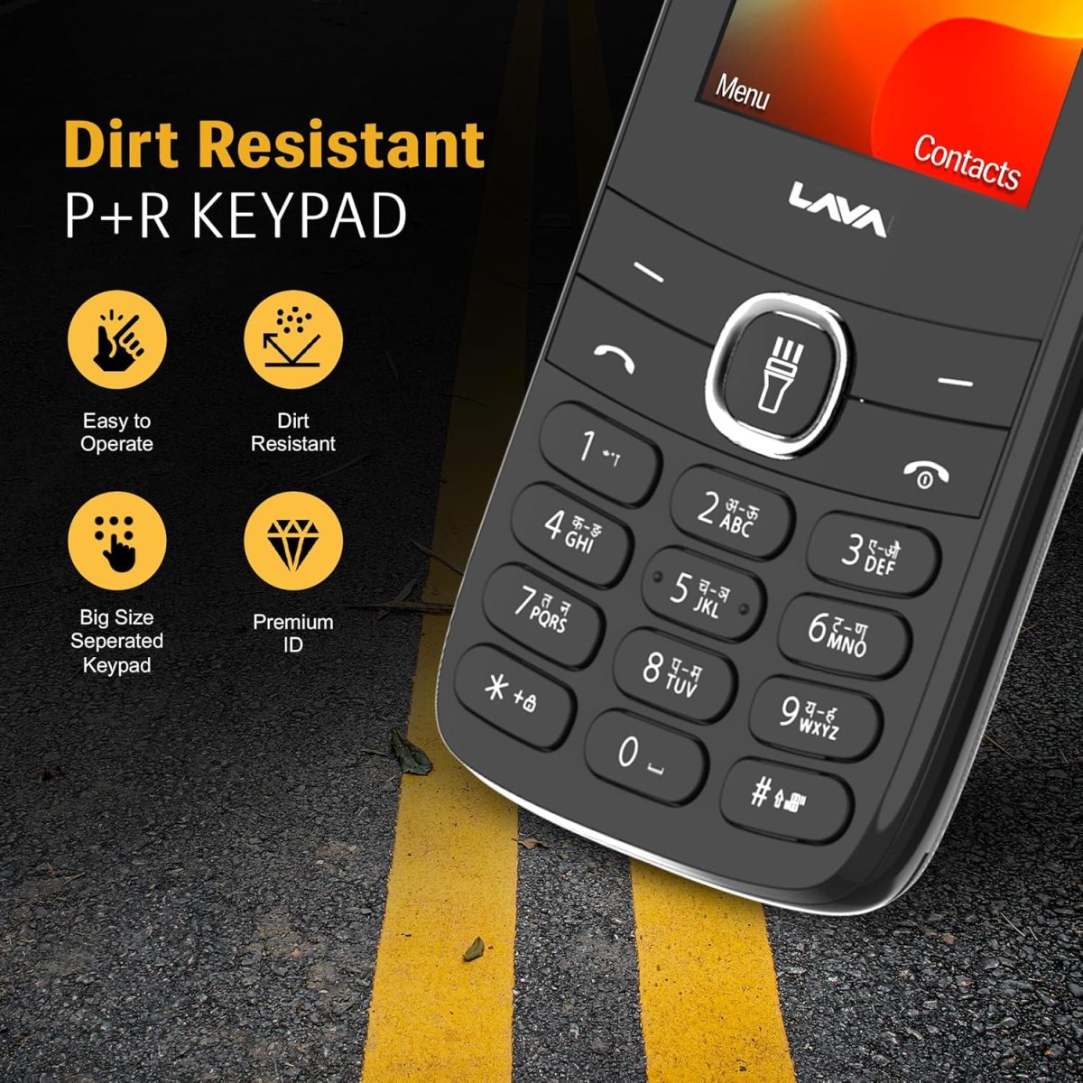Lava A7 Torch+ Dual Sim Keypad Mobile Phone (with Instant Slide Torch)| 2.4" Big Display | Powerful Battery Backup | Vibration Alert | Camera | Wireless FM & Bluetooth | Black - Image 6