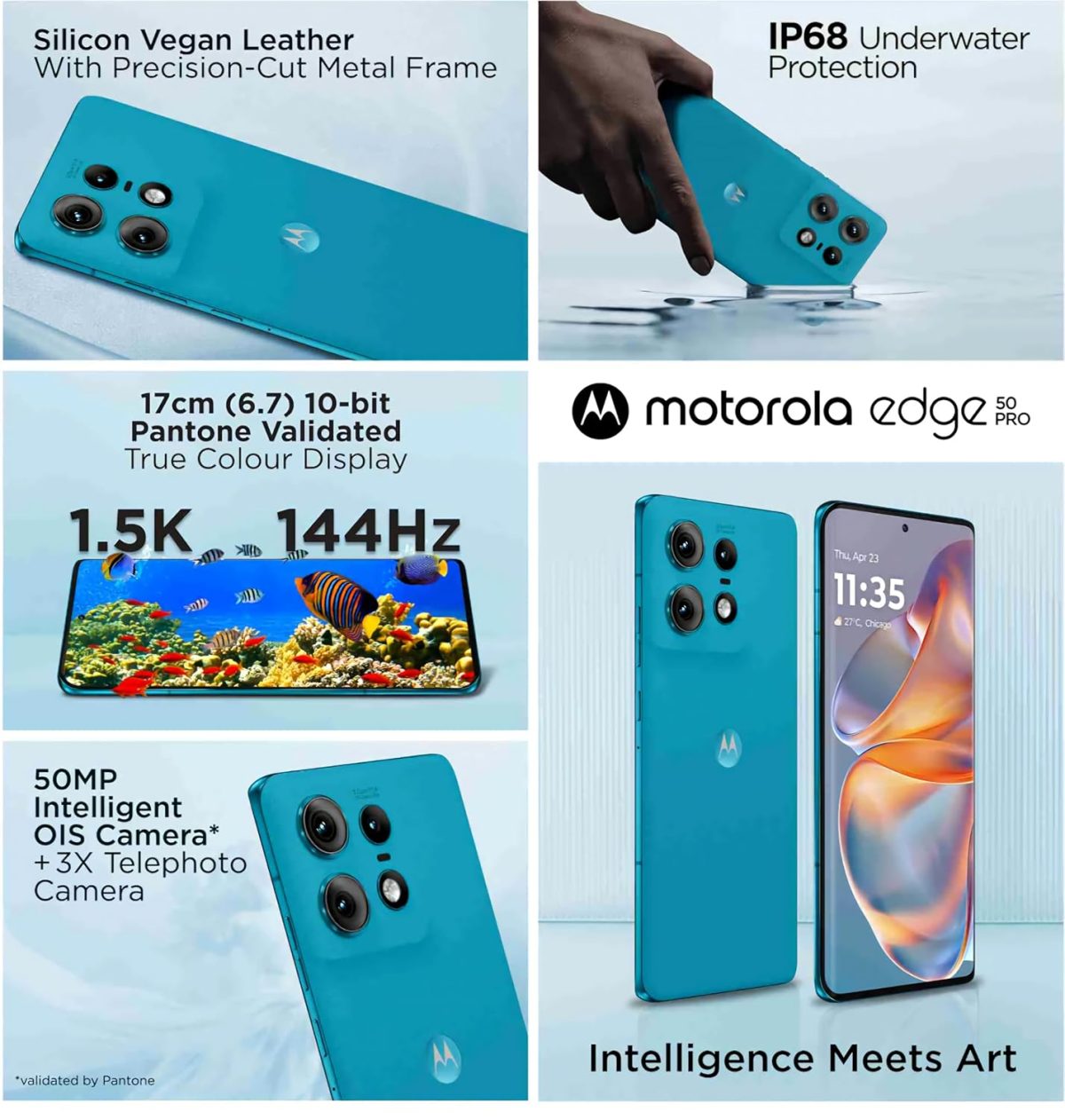 Motorola Edge 50 Pro 5G with 125W Charger (Caneel Bay, 12GB RAM, 256GB Storage) - Image 5
