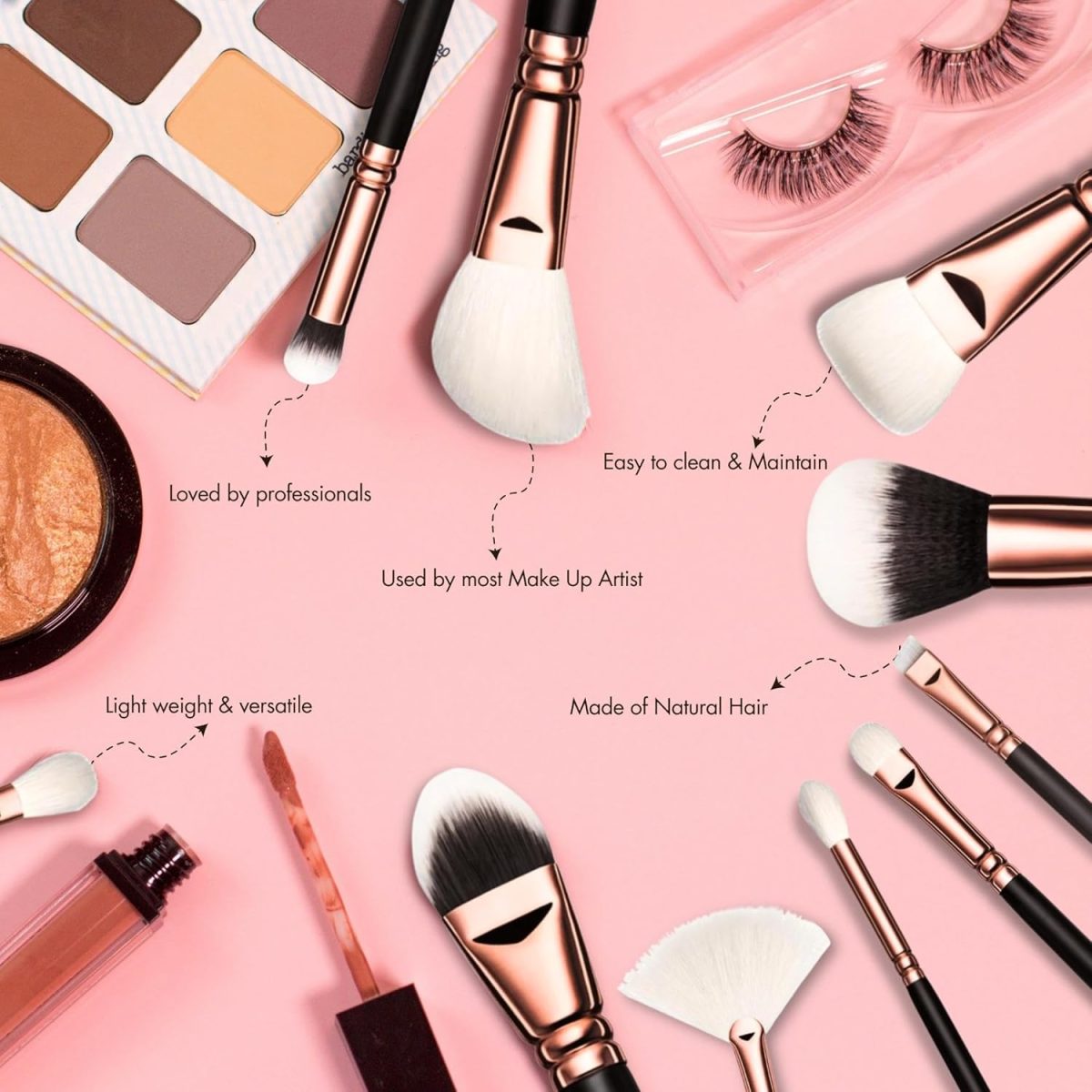 Allure Ultra Thin Flat Makeup Brush Premium Eyebrow Brush (ASB322) - Image 2