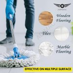 ADIMAC Stainless Steel and Plastic Mop Rod Stick with 360 Degree Rotating Pole Heavy Duty Mop Stick with 3 Refill Floor Cleaning Supplies Product for Home, Office - Image 4