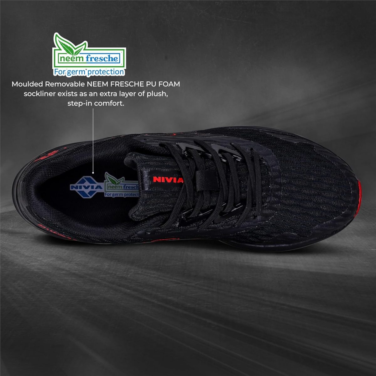 Nivia Breeze Training Shoes for Men, Lightweight Lace‑Up Knit Upper, Duo‑Foam Comfort Midsole, Textured Rubber Outsole, Ideal for Gym, Running & Cross‑Training - Image 5