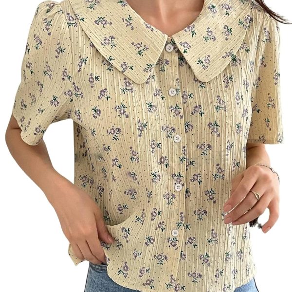 GRECIILOOKS Oversized Shirt for Women – Korean Casual Short Sleeve Loose Fit Top | Plus Size Summer Wear for Girls & Women