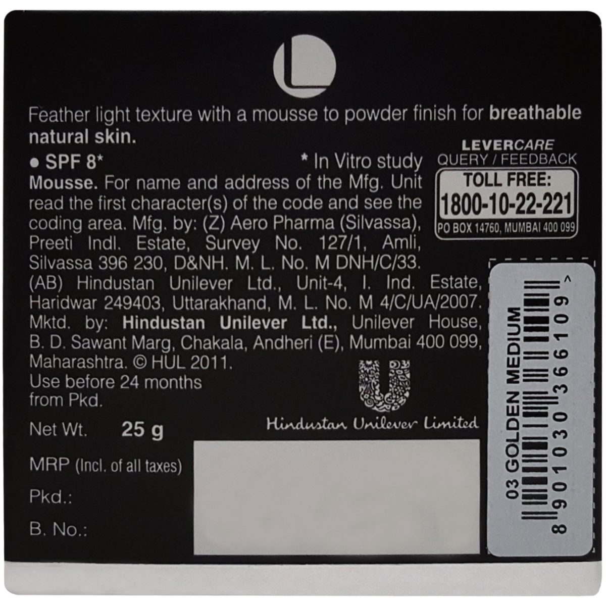 Lakmé Absolute Mattreal Skin Natural Mousse, Golden Medium 03, 25g - Image 2