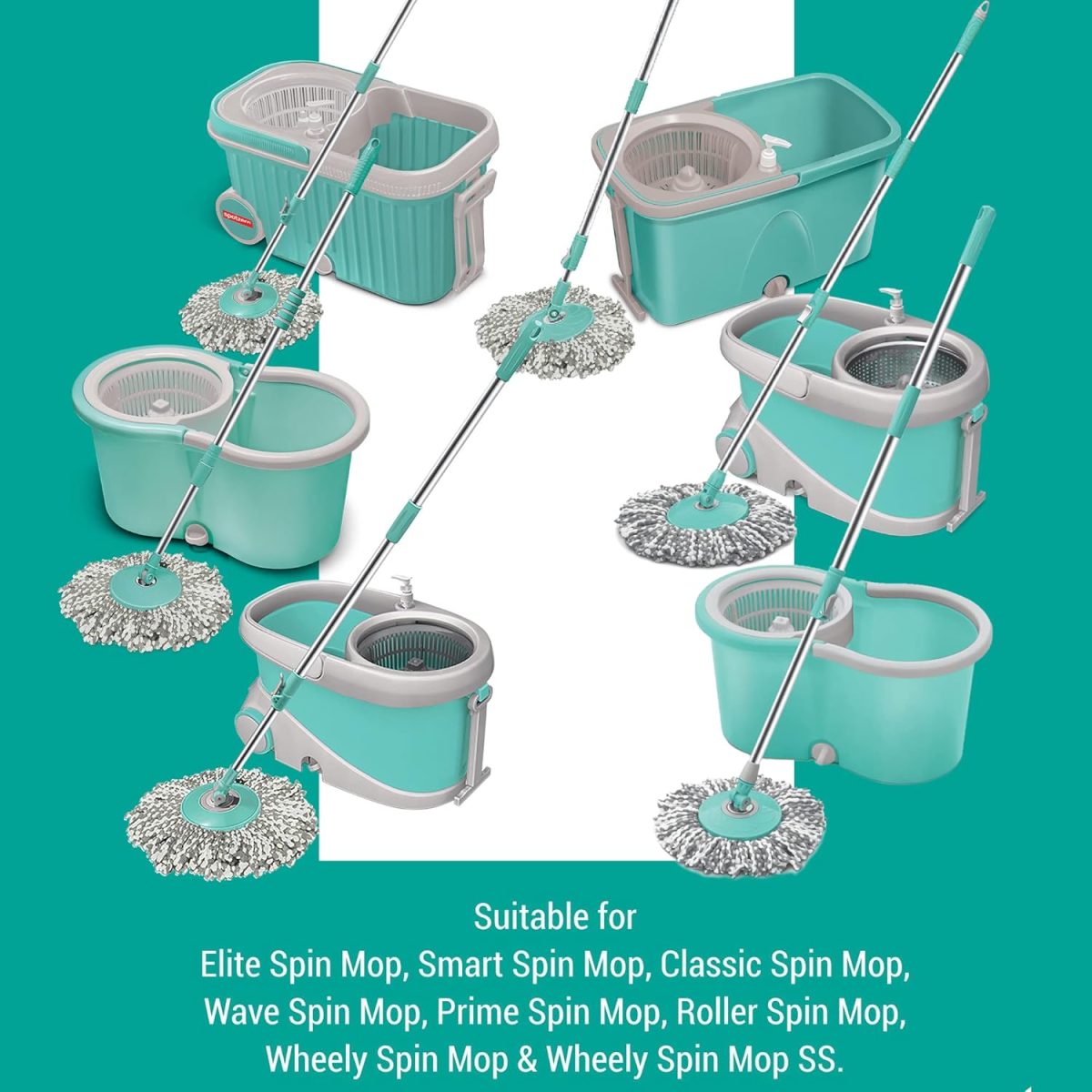 Spotzero By Milton Stainless Steel Spin Mop Rod with Extendable Handle Without Head & Refill,Silver - Image 7