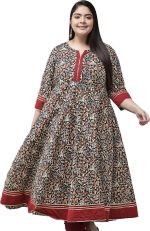 Yash Gallery Women's Cotton Relaxed Fit Anarkali Kurta