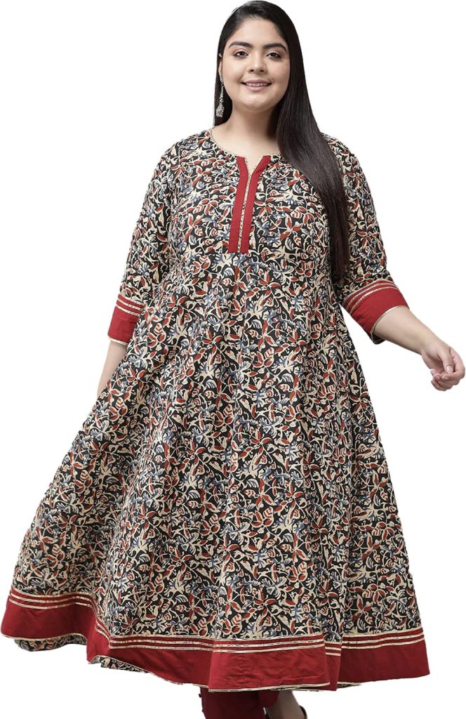 Yash Gallery Women's Cotton Relaxed Fit Anarkali Kurta