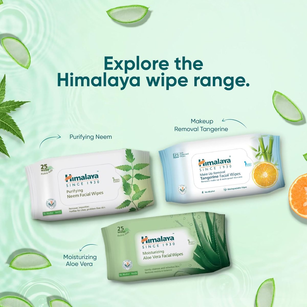 Himalaya Moisturising Aloe Vera Facial Wipes, 25 Count - Image 6