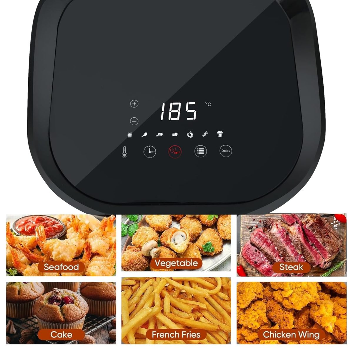 iBELL AEROFRY420DM Air Fryer 4.2 Litre - 1500W with Multiple Cooking Options, Dishwasher Safe, Non-stick Coating & Adjustable Temperature Control (Black) - Image 3
