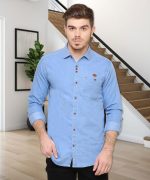 Kuons Avenue Men's Denim Casual Shirt | Regular Fit | Full Sleeves | Smart Spread Collar | – Perfect for Everyday Casual - Image 4