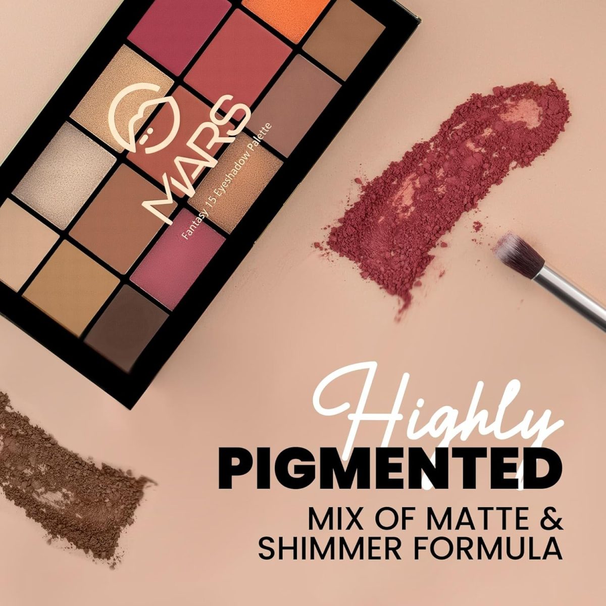 MARS Fantasy 15 Eyeshadow Palette | Highly Pigmented & Easy to Blend | Matte and Shimmer Shades (22.5g) (01-Multicolor) - Image 2