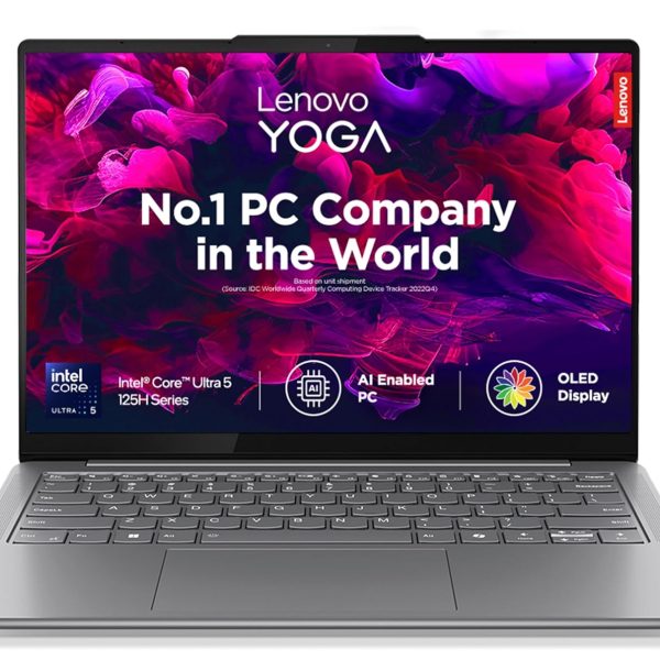 (Refurbished) Lenovo Yoga Slim 7 Intel Core Ultra 5 125H Built-in AI 14"(35.5cm) WUXGA-OLED 400Nits Laptop (16GB/512GB SSD/60Hz/100% DCI-P3/Win11/MSO 21/1Yr ADP Free/Alexa/3 month Game Pass/Grey/1.39Kg), 83CV003MIN