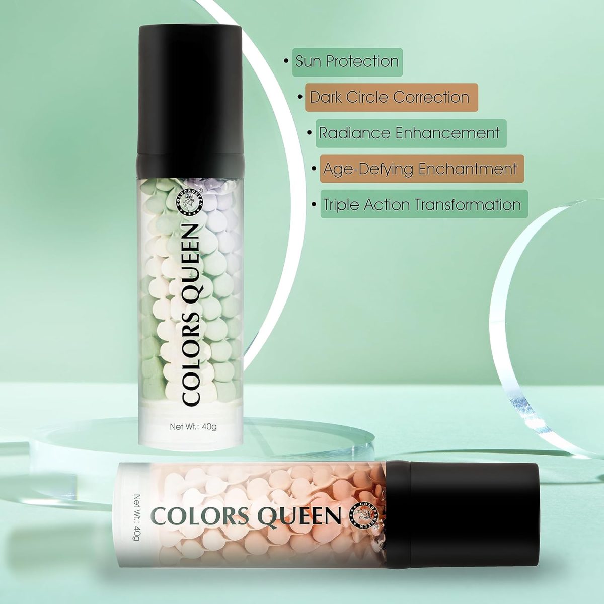 Colors Queen 3 in 1 Facial Primer - 01 Orange, 40g | Lightweight, Long Lasting & Highly Moisturizing Formula | Long Lasting Primer for Face Makeup - Image 5