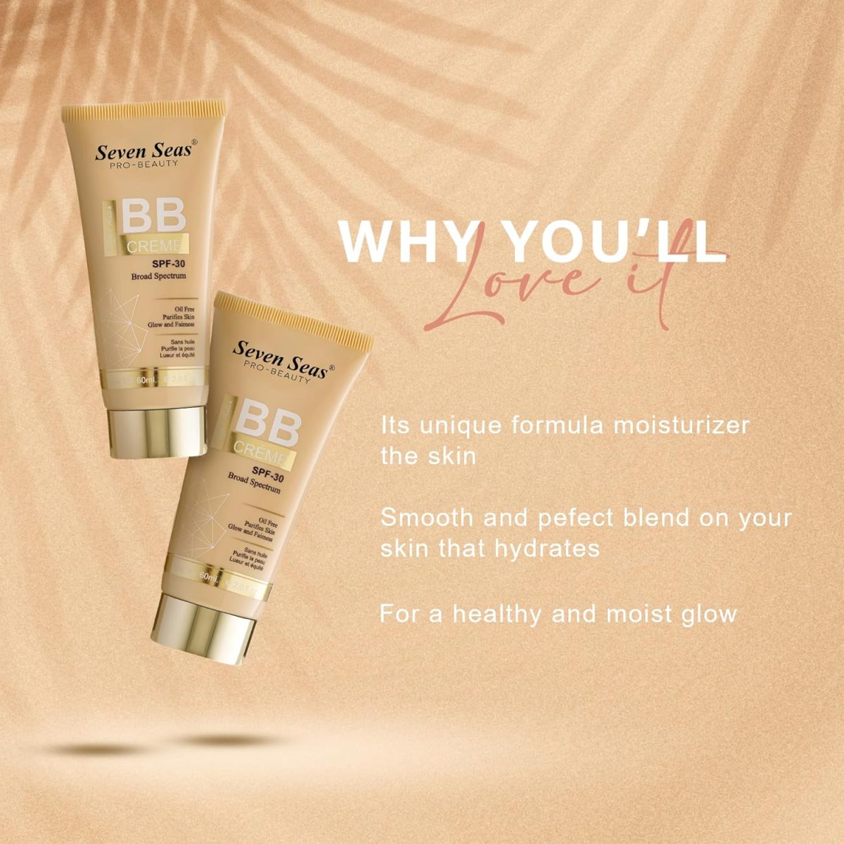 Seven Seas BB Foundation, Liquid Foundation for Face Makeup With SPF-30 | Full Coverage | Oil Free (01_60ml) - Image 5