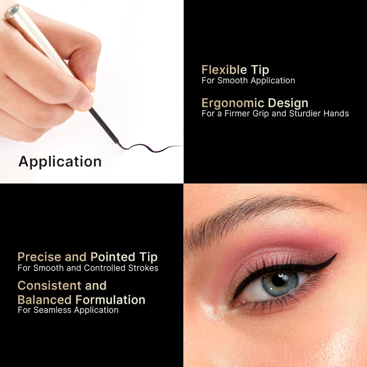 SWISS BEAUTY Select Here To Stay Semi-Matte Liquid Waterproof Eyeliner | With Precise & Pointed Tip | Smudge-Proof, Transfer- Proof | Shade- Mood Brown| 3ml | - Image 5