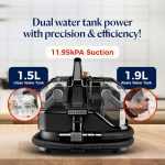Bissell Portable Wet & Dry Vacuum Cleaner|HydroSteam Technology removes Curry & Tough Stains|Deep Cleans Carpet, Sofa, Curtains, Mattress & Refreshes Garments|2 Yrs Warranty|Cleaning Formula incl - Image 3