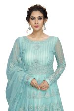 TRENDMALLS Women's Net Embroidery Salwar Suit Anarkali Kurta Set with Dupatta - Image 7