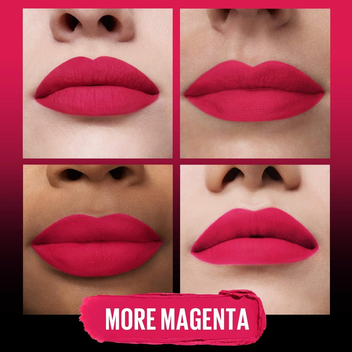 Maybelline New York Color Sensational Ultimatte Matte Lipstick, Non-Drying, Intense Color Pigment, More Magenta, Magenta Pink, 0.06 oz - Image 3