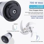 SKYTONE Electric Chopper, Meat Chopper With Stainless Steel Bowl Heavy 700W Motor - 2 Speed Modes For Kitchen Food Processor, Meat, Vegetables, Onion, Mince (Electric, 2 Liter) - Image 2