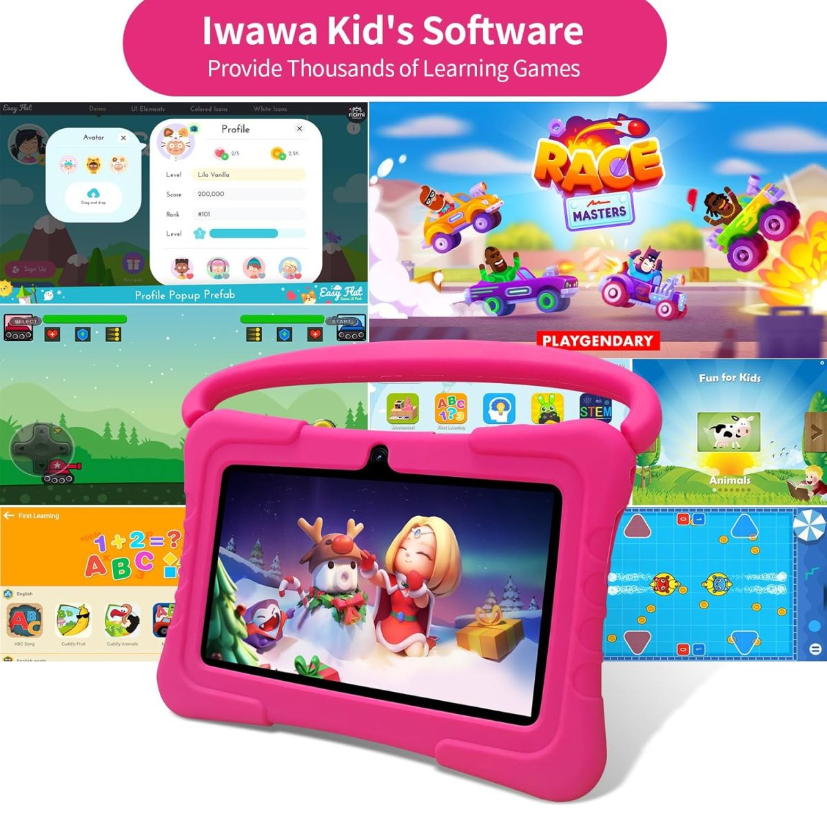 NEWISION 7 inch kids tablet with case, android 13 tablet 32gb with wifi, dual camera, education, games, kids software pre-installed, computer tablet with age filters, - Image 4