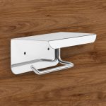 ACHRO Stainless Steel Toilet Paper Holder With Mobile Stand, Wall Mounted Tissue Paper Holder With Shelf, Toilet Paper Roll Holder for Bathroom, Bathroom Accessories With Nickel Chrome - Image 4