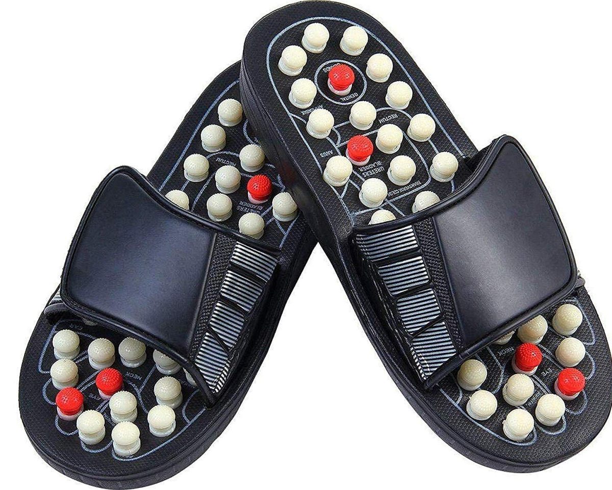 AQUACARE Magnetic Therapy Paduka Slippers | Acupressure | Blood Circulation Slippers Foot Massager For Men and Women (Unisex) | Size- 9, Pack of 1