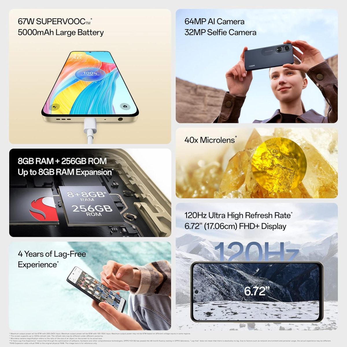 OPPO F23 5G (Bold Gold, 8GB RAM, 256GB Storage) | 5000 mAh Battery with 67W SUPERVOOC Charger | 64MP Rear Triple AI Camera with Microlens | 6.72" FHD+ 120Hz Display | with Offers - Image 2