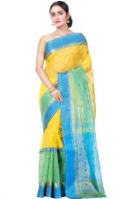 DipDiya Women Pure Cotton Traditional Bengali Woven Ganga Jamuna Buti Tant Saree - Image 5