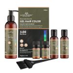 SACRED HERBS Ammonia & PPD Free Organic Gel Hair Color | pH Neutral | Long Lasting Colour with 100% Grey Coverage | Conditioning & Damage Free Natural Hair Coloring for Men & Women Dark Brown 3.00 - 240ml+20gms
