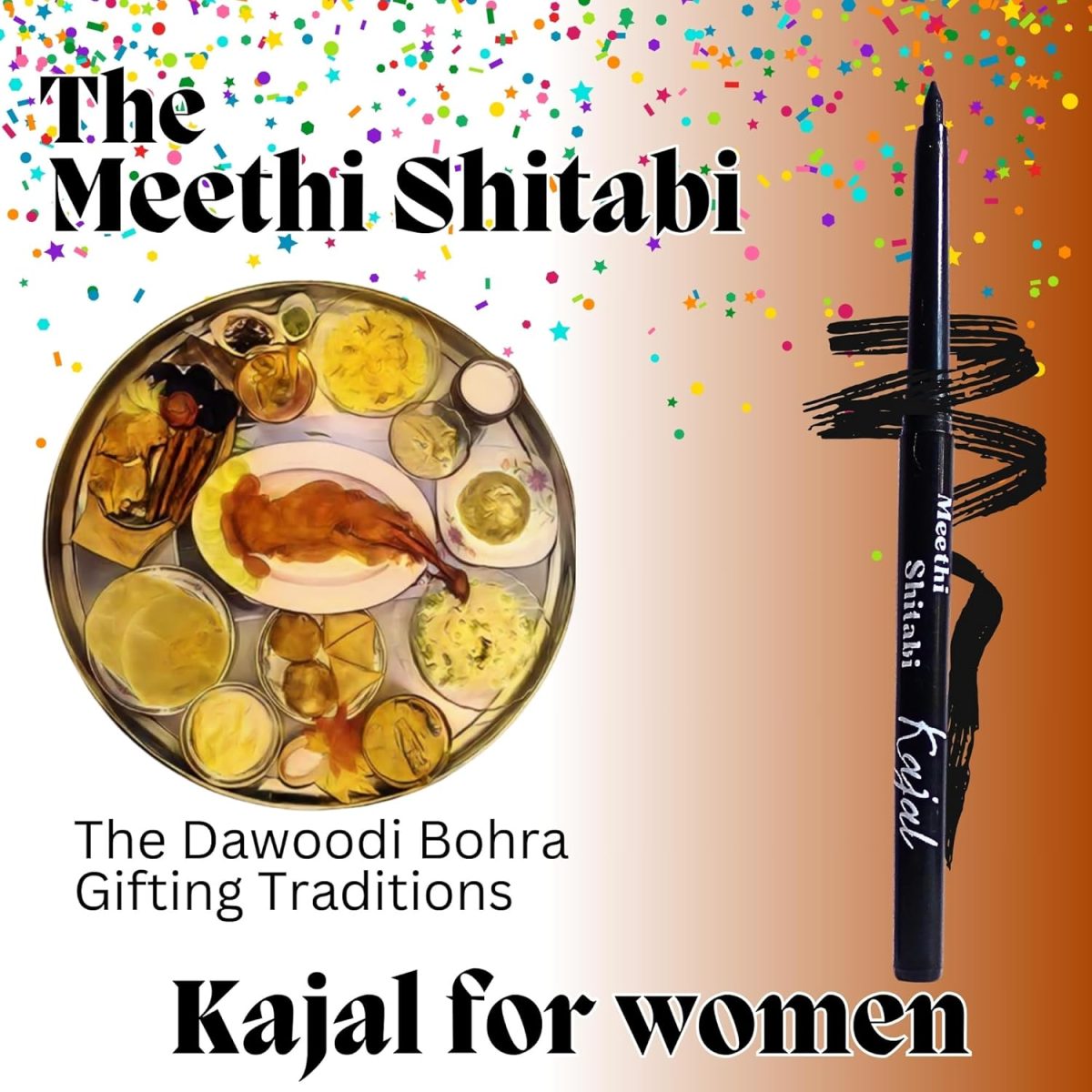 Meethi Shitabi Kajal Pencil for Women – Intense Black Kohl | Waterproof, Smudge-Proof, 24-Hour Wear | Dawoodi Bohra Herbal Kajal | Twist-Up Eye Pencil | 3.5g Each (Card Packing, Pack of 4) - Image 2