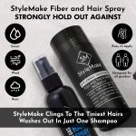 StyleMake Thickener Hair Fiber Black 28g + Fibre Lock Spray 100ml — The Ultimate Duo for Instant Volume & Fuller Look for Men & Women (Black 28g + Spray 100ml) - Image 6
