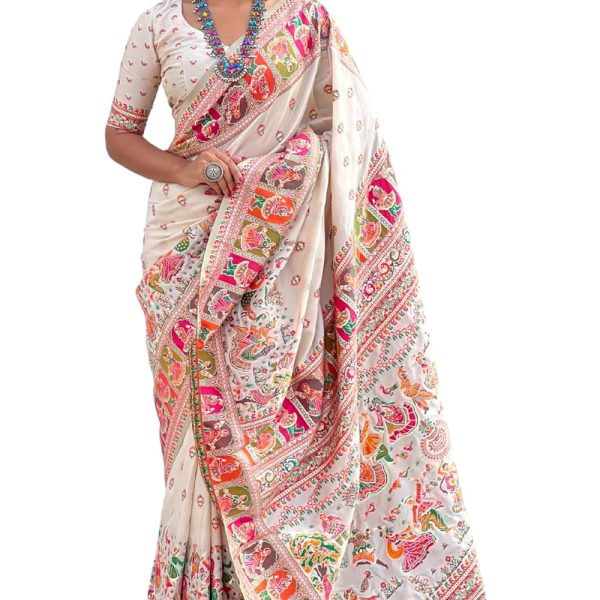 SGF11 Women's Kanjivaram Pure Soft Silk Saree With Unstitched Blouse Piece