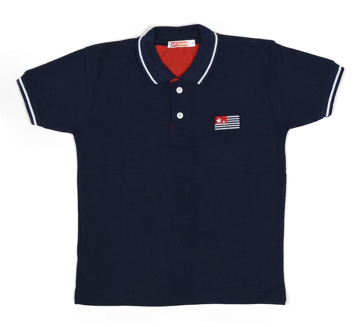 24 Yarn Boys Polo Neck Collar Kids T-Shirts (Combo of 3 T-Shirts) Red