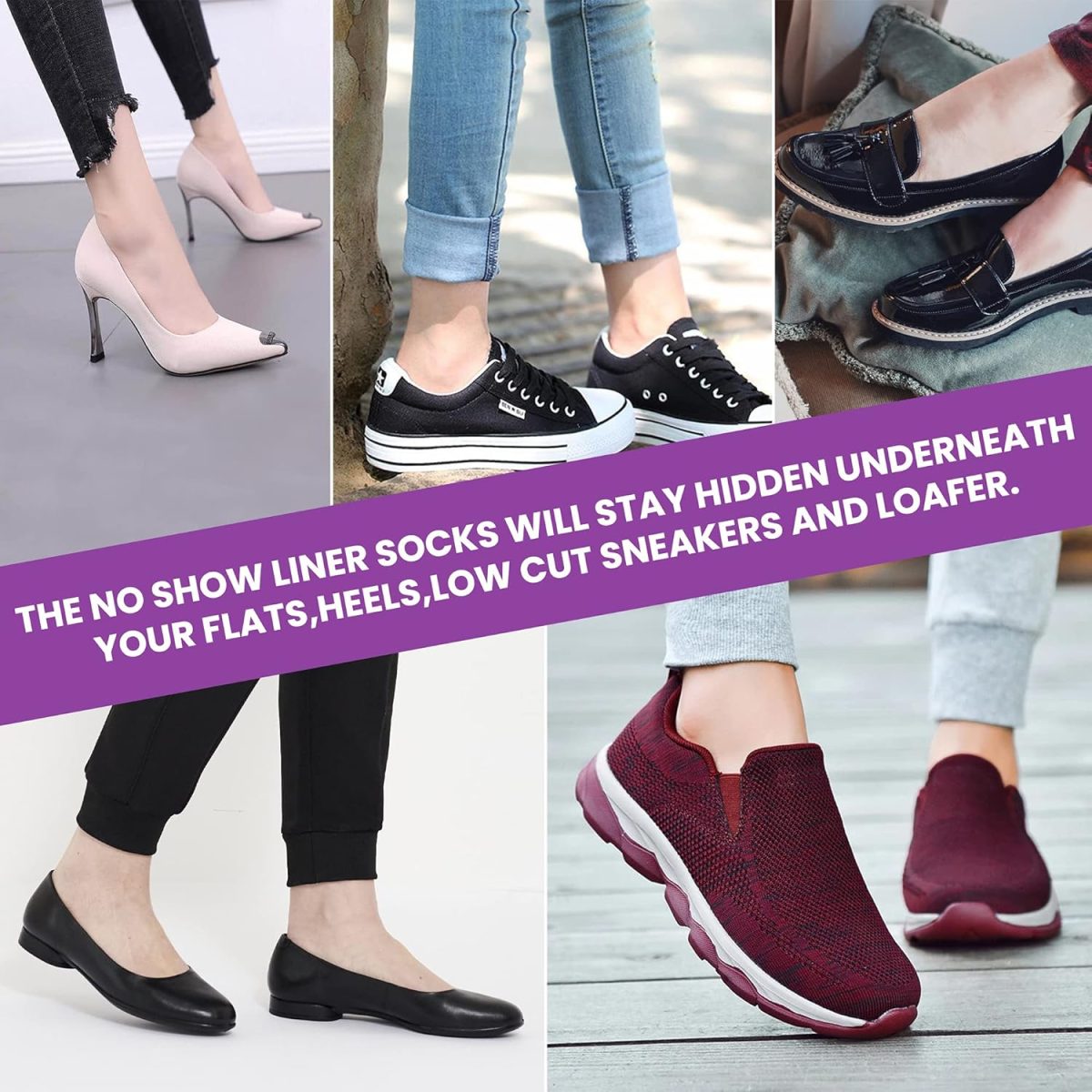10 Pairs Ultra Low Cut Liner Socks Women No Show Non Slip Hidden Invisible for Flats Boat Summer - Image 6