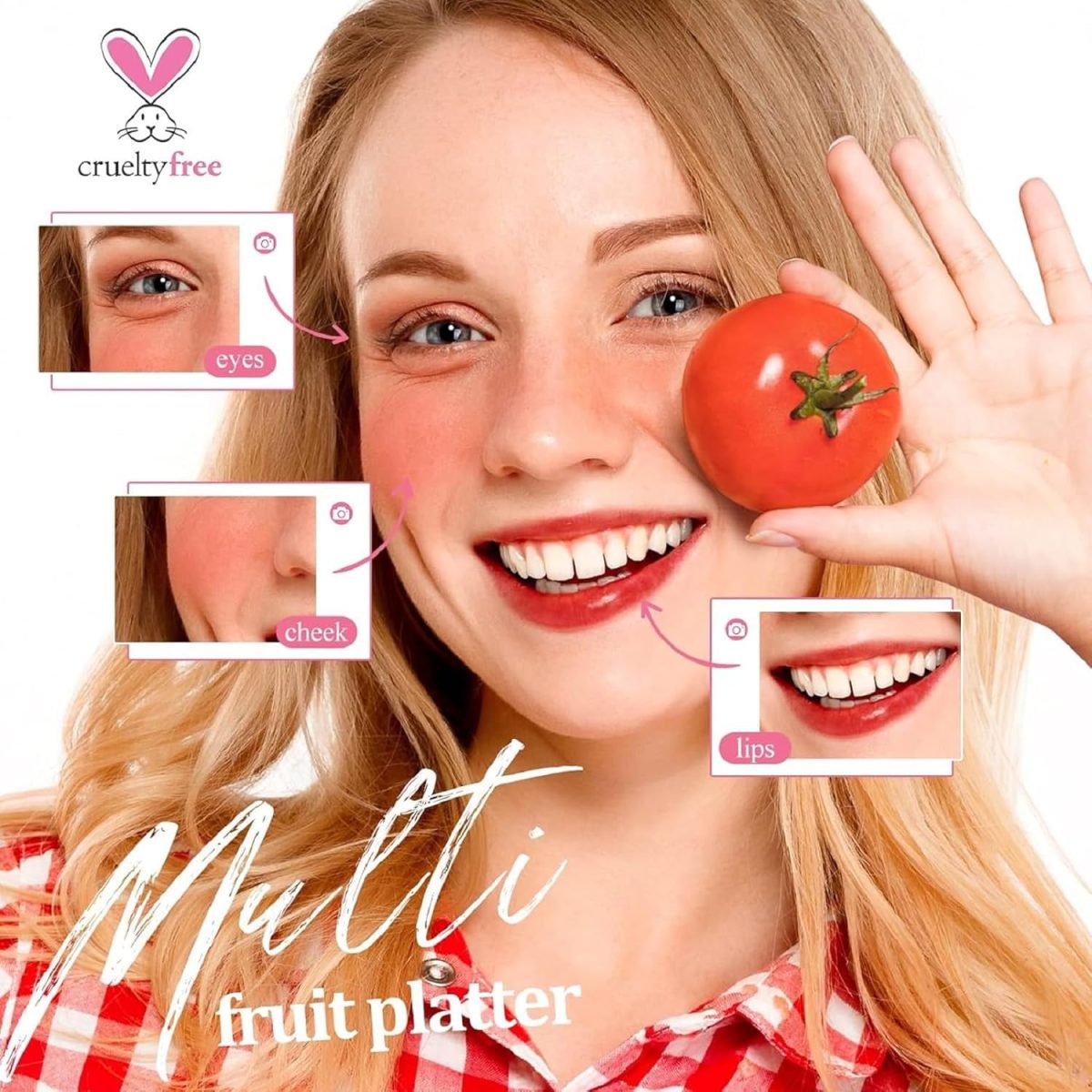 MR. HUDA Korean Style Liquid Glossy Lip And Cheek Tint With Watermelon, Strawberry, Rose Fragrance, Nourishing & Long-Lasting. Smudge & Waterproof Cheeks Blusher For Women (Dark Pink) - Image 5