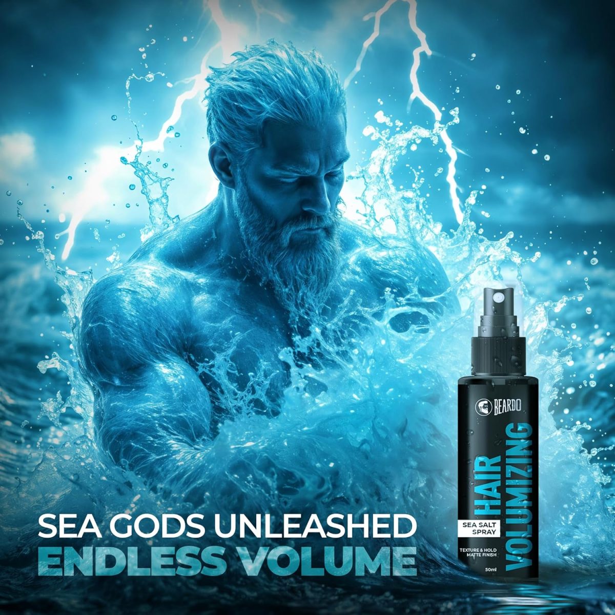 Beardo Hair Volumizing Sea Salt Spray 50ml | With Olive Oil & Coconut Oil | Hair Texture Spray & Matte Hold | Hair Volumizer Hair Setting Spray | Natural Hold Hair Spray for Men and Women - Image 2