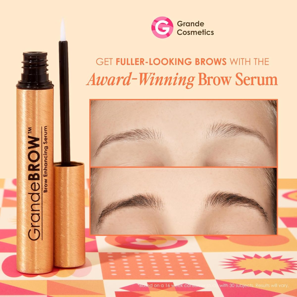 Grande Cosmetics GrandeBROW Brow Enhancing Serum, 8 Week Starter Supply, 1.5mL - Image 2